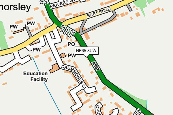 NE65 8UW map - OS OpenMap – Local (Ordnance Survey)