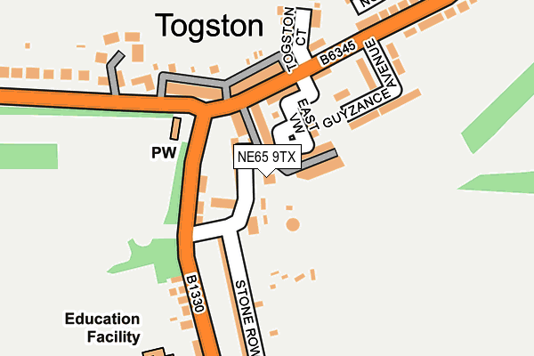 NE65 9TX map - OS OpenMap – Local (Ordnance Survey) NE65 9TX map - OS OpenMap – Local (Ordnance Survey)