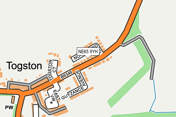 NE65 9YH map - OS OpenMap – Local (Ordnance Survey) NE65 9YH map - OS OpenMap – Local (Ordnance Survey)