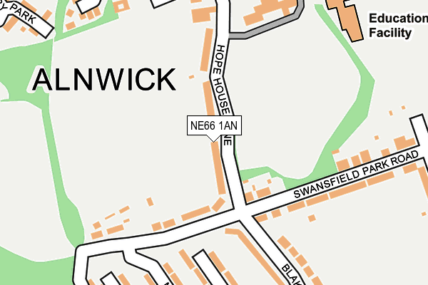 NE66 1AN map - OS OpenMap – Local (Ordnance Survey)