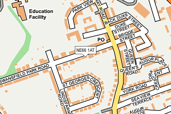 NE66 1AT map - OS OpenMap – Local (Ordnance Survey) NE66 1AT map - OS OpenMap – Local (Ordnance Survey)