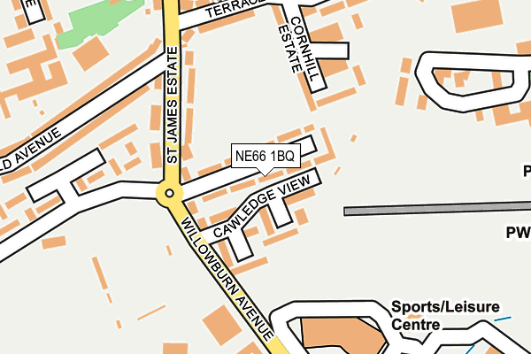 NE66 1BQ map - OS OpenMap – Local (Ordnance Survey)