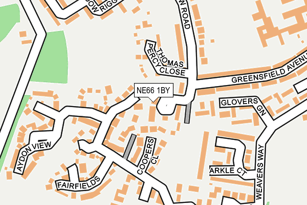 NE66 1BY map - OS OpenMap – Local (Ordnance Survey)