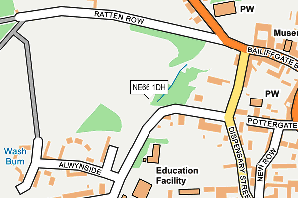 NE66 1DH map - OS OpenMap – Local (Ordnance Survey)
