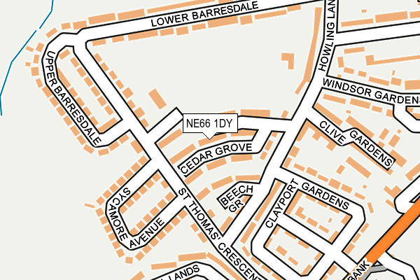 NE66 1DY map - OS OpenMap – Local (Ordnance Survey) NE66 1DY map - OS OpenMap – Local (Ordnance Survey)