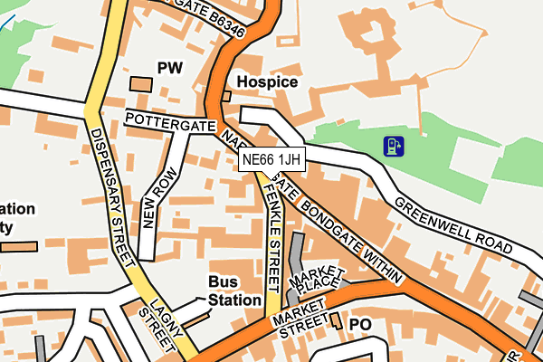 NE66 1JH map - OS OpenMap – Local (Ordnance Survey)