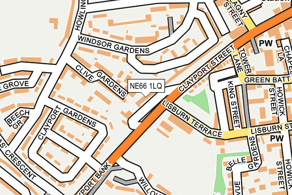 NE66 1LQ map - OS OpenMap – Local (Ordnance Survey)