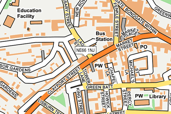 NE66 1NJ map - OS OpenMap – Local (Ordnance Survey) NE66 1NJ map - OS OpenMap – Local (Ordnance Survey)