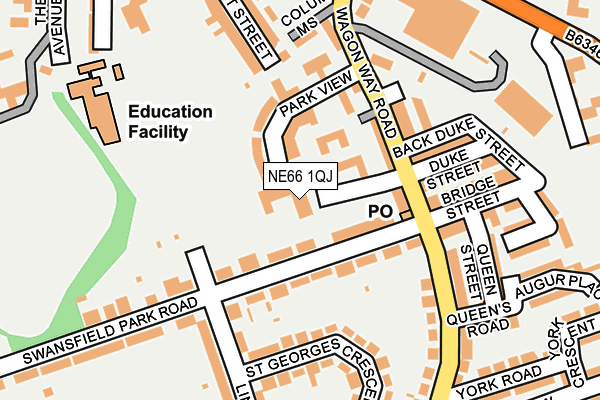NE66 1QJ map - OS OpenMap – Local (Ordnance Survey) NE66 1QJ map - OS OpenMap – Local (Ordnance Survey)