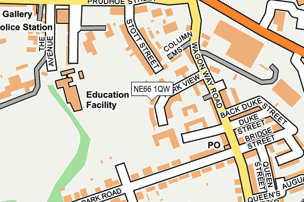 NE66 1QW map - OS OpenMap – Local (Ordnance Survey) NE66 1QW map - OS OpenMap – Local (Ordnance Survey)