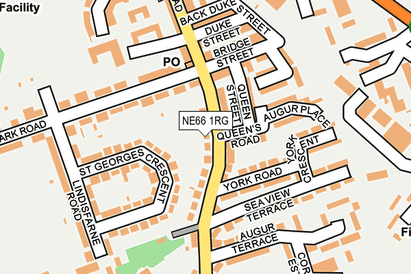 NE66 1RG map - OS OpenMap – Local (Ordnance Survey) NE66 1RG map - OS OpenMap – Local (Ordnance Survey)