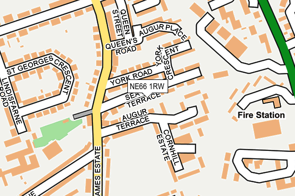 NE66 1RW map - OS OpenMap – Local (Ordnance Survey) NE66 1RW map - OS OpenMap – Local (Ordnance Survey)