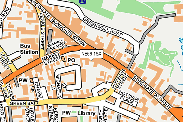 NE66 1SX map - OS OpenMap – Local (Ordnance Survey) NE66 1SX map - OS OpenMap – Local (Ordnance Survey)