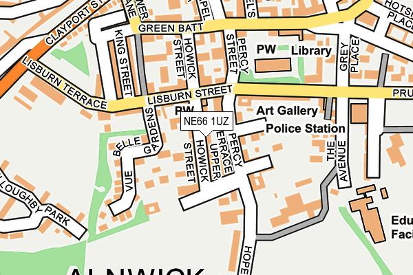 NE66 1UZ map - OS OpenMap – Local (Ordnance Survey)