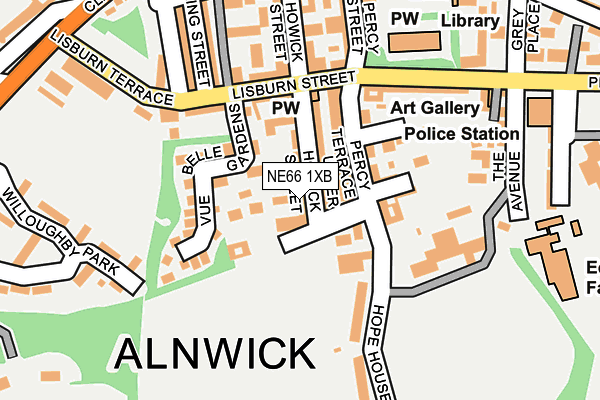 NE66 1XB map - OS OpenMap – Local (Ordnance Survey) NE66 1XB map - OS OpenMap – Local (Ordnance Survey)