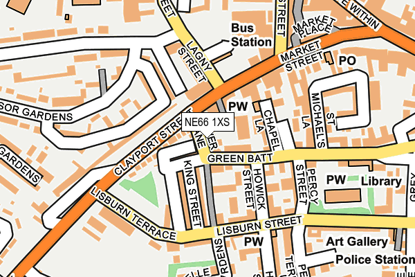 NE66 1XS map - OS OpenMap – Local (Ordnance Survey) NE66 1XS map - OS OpenMap – Local (Ordnance Survey)
