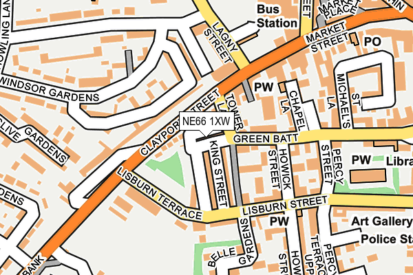 NE66 1XW map - OS OpenMap – Local (Ordnance Survey) NE66 1XW map - OS OpenMap – Local (Ordnance Survey)