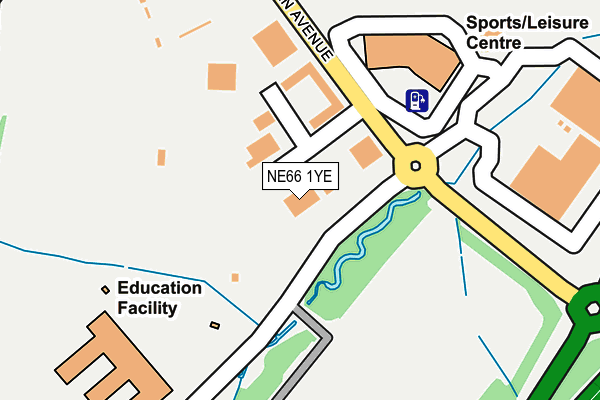 NE66 1YE map - OS OpenMap – Local (Ordnance Survey)