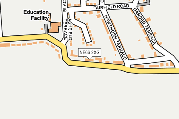 NE66 2XG map - OS OpenMap – Local (Ordnance Survey) NE66 2XG map - OS OpenMap – Local (Ordnance Survey)