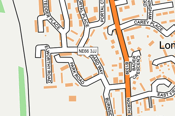 NE66 3JJ map - OS OpenMap – Local (Ordnance Survey) NE66 3JJ map - OS OpenMap – Local (Ordnance Survey)
