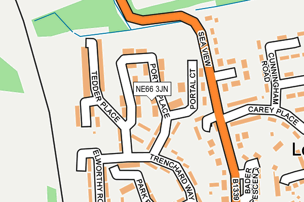 NE66 3JN map - OS OpenMap – Local (Ordnance Survey) NE66 3JN map - OS OpenMap – Local (Ordnance Survey)
