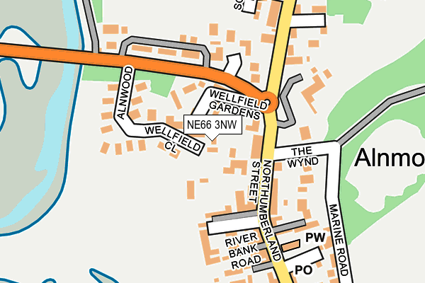 NE66 3NW map - OS OpenMap – Local (Ordnance Survey) NE66 3NW map - OS OpenMap – Local (Ordnance Survey)