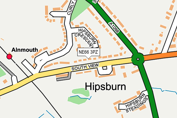 NE66 3PZ map - OS OpenMap – Local (Ordnance Survey)
