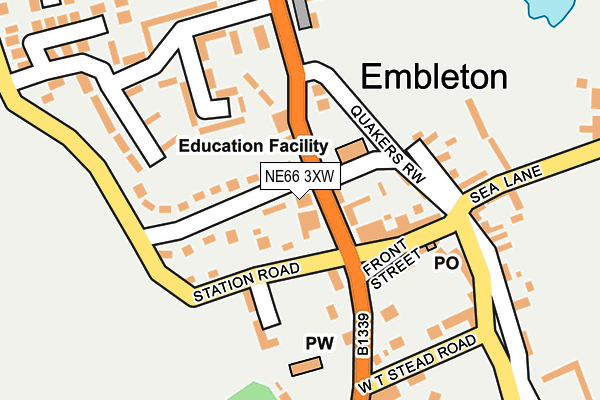 NE66 3XW map - OS OpenMap – Local (Ordnance Survey) NE66 3XW map - OS OpenMap – Local (Ordnance Survey)