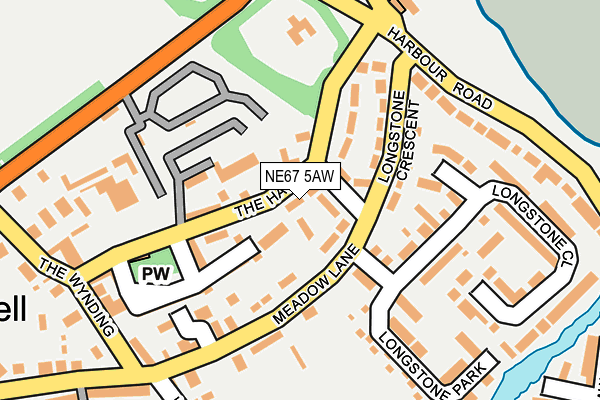 NE67 5AW map - OS OpenMap – Local (Ordnance Survey) NE67 5AW map - OS OpenMap – Local (Ordnance Survey)