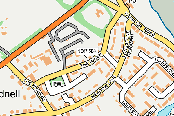 NE67 5BX map - OS OpenMap – Local (Ordnance Survey) NE67 5BX map - OS OpenMap – Local (Ordnance Survey)