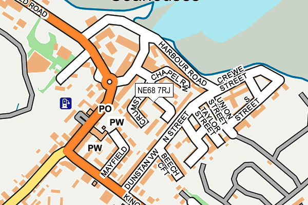 NE68 7RJ map - OS OpenMap – Local (Ordnance Survey) NE68 7RJ map - OS OpenMap – Local (Ordnance Survey)