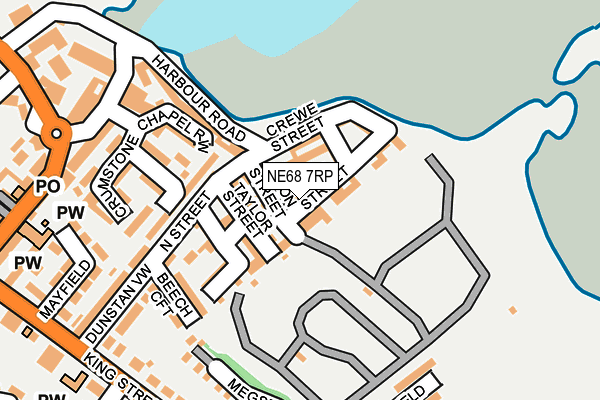 NE68 7RP map - OS OpenMap – Local (Ordnance Survey) NE68 7RP map - OS OpenMap – Local (Ordnance Survey)