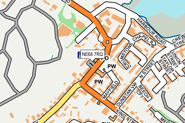 NE68 7RQ map - OS OpenMap – Local (Ordnance Survey) NE68 7RQ map - OS OpenMap – Local (Ordnance Survey)