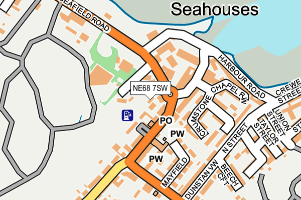 NE68 7SW map - OS OpenMap – Local (Ordnance Survey) NE68 7SW map - OS OpenMap – Local (Ordnance Survey)