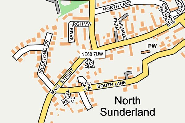 NE68 7UW map - OS OpenMap – Local (Ordnance Survey) NE68 7UW map - OS OpenMap – Local (Ordnance Survey)