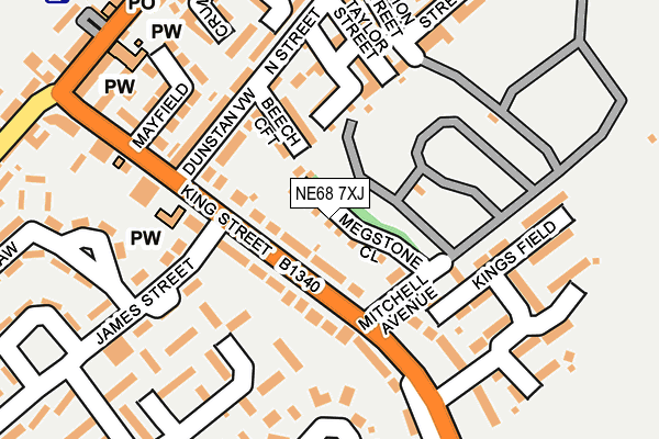 NE68 7XJ map - OS OpenMap – Local (Ordnance Survey) NE68 7XJ map - OS OpenMap – Local (Ordnance Survey)