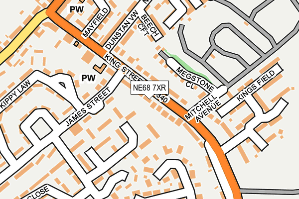 NE68 7XR map - OS OpenMap – Local (Ordnance Survey) NE68 7XR map - OS OpenMap – Local (Ordnance Survey)