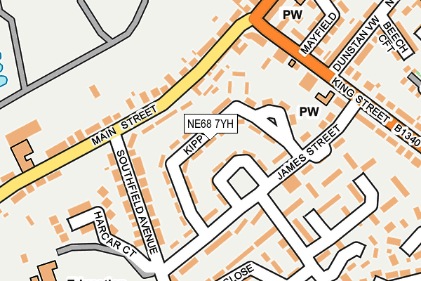 NE68 7YH map - OS OpenMap – Local (Ordnance Survey) NE68 7YH map - OS OpenMap – Local (Ordnance Survey)