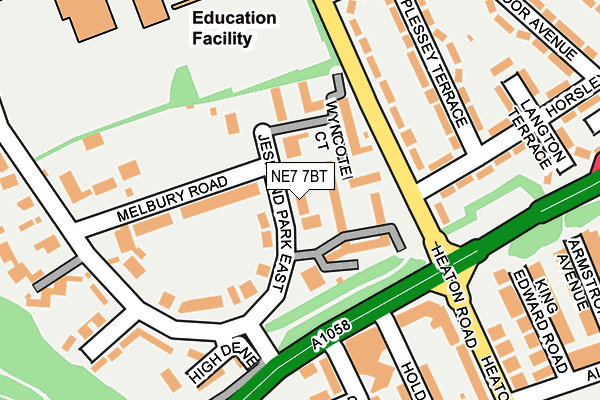 NE7 7BT map - OS OpenMap – Local (Ordnance Survey) NE7 7BT map - OS OpenMap – Local (Ordnance Survey)