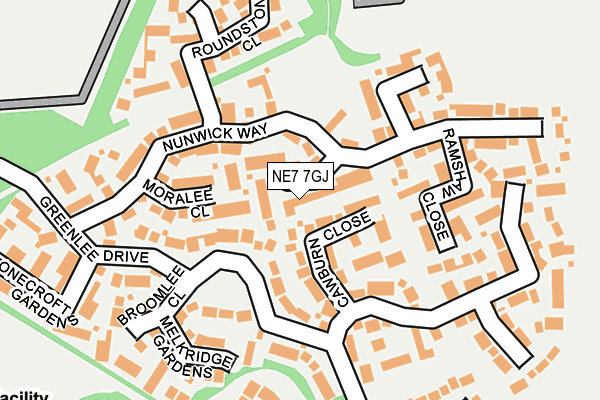 NE7 7GJ map - OS OpenMap – Local (Ordnance Survey) NE7 7GJ map - OS OpenMap – Local (Ordnance Survey)