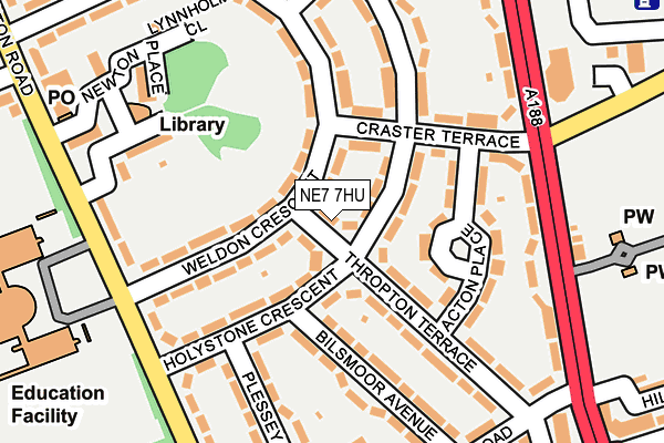NE7 7HU map - OS OpenMap – Local (Ordnance Survey) NE7 7HU map - OS OpenMap – Local (Ordnance Survey)