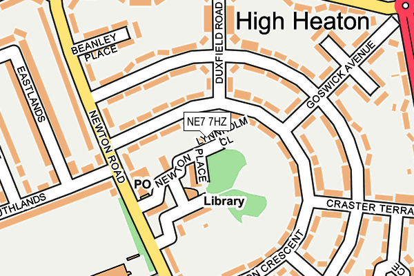 NE7 7HZ map - OS OpenMap – Local (Ordnance Survey) NE7 7HZ map - OS OpenMap – Local (Ordnance Survey)