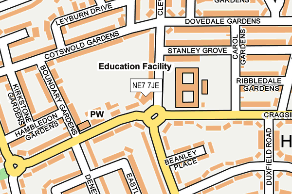 NE7 7JE map - OS OpenMap – Local (Ordnance Survey) NE7 7JE map - OS OpenMap – Local (Ordnance Survey)