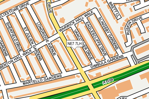 NE7 7LH map - OS OpenMap – Local (Ordnance Survey) NE7 7LH map - OS OpenMap – Local (Ordnance Survey)