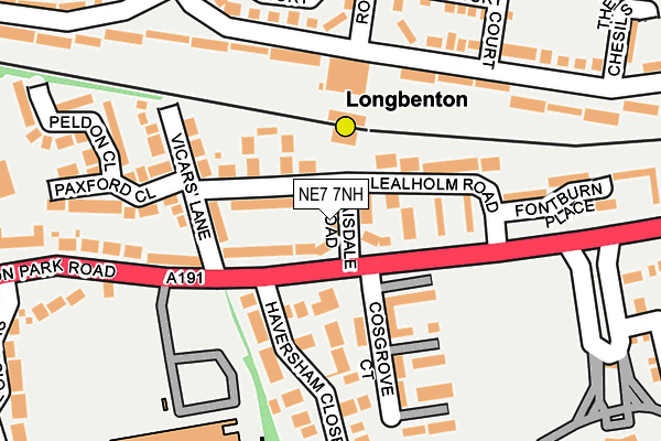 NE7 7NH map - OS OpenMap – Local (Ordnance Survey) NE7 7NH map - OS OpenMap – Local (Ordnance Survey)