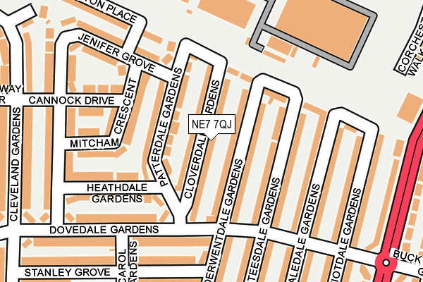 NE7 7QJ map - OS OpenMap – Local (Ordnance Survey) NE7 7QJ map - OS OpenMap – Local (Ordnance Survey)