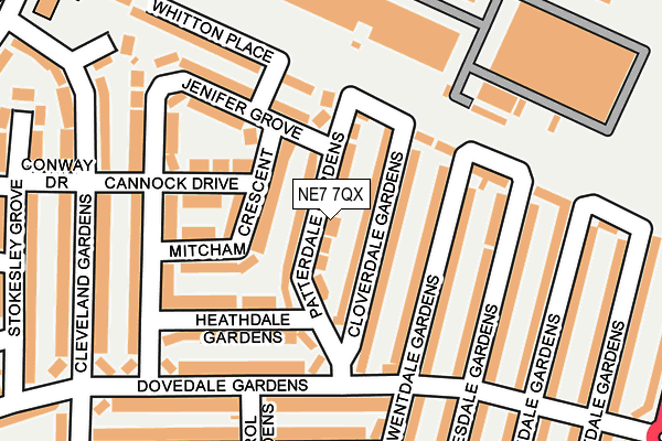 NE7 7QX map - OS OpenMap – Local (Ordnance Survey) NE7 7QX map - OS OpenMap – Local (Ordnance Survey)