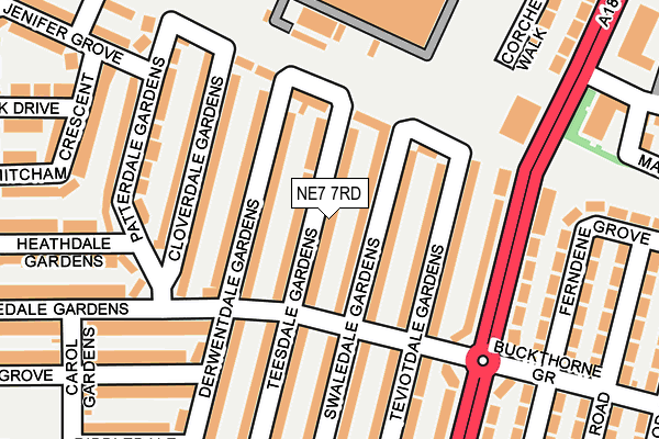 NE7 7RD map - OS OpenMap – Local (Ordnance Survey) NE7 7RD map - OS OpenMap – Local (Ordnance Survey)
