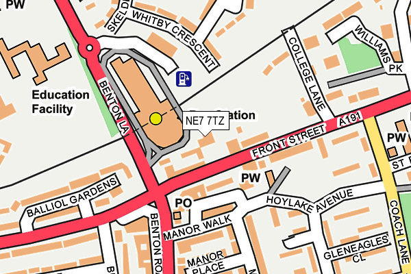 NE7 7TZ map - OS OpenMap – Local (Ordnance Survey) NE7 7TZ map - OS OpenMap – Local (Ordnance Survey)