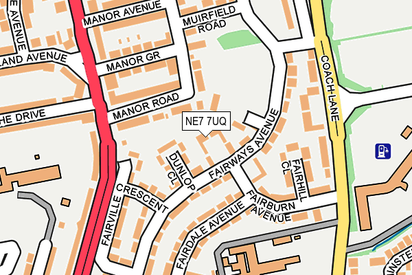 NE7 7UQ map - OS OpenMap – Local (Ordnance Survey) NE7 7UQ map - OS OpenMap – Local (Ordnance Survey)